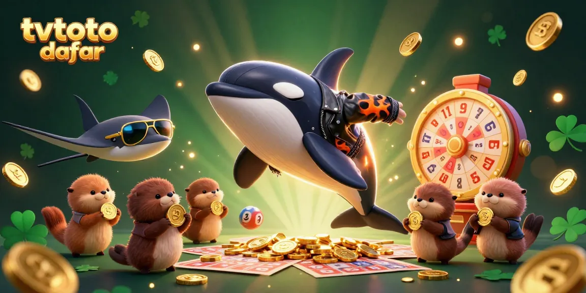 Engage with tvtoto daftar in this lively 3D lottery illustration showcasing playful sea creatures.