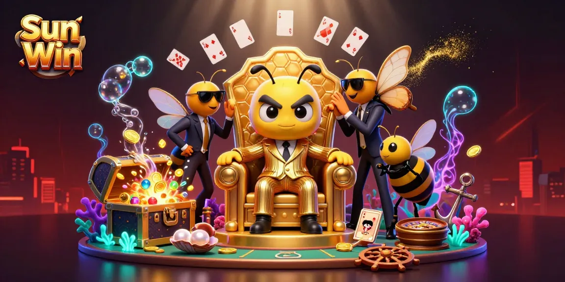 Experience the thrill of Sun Win with dynamic gaming elements in a vibrant casino scene.