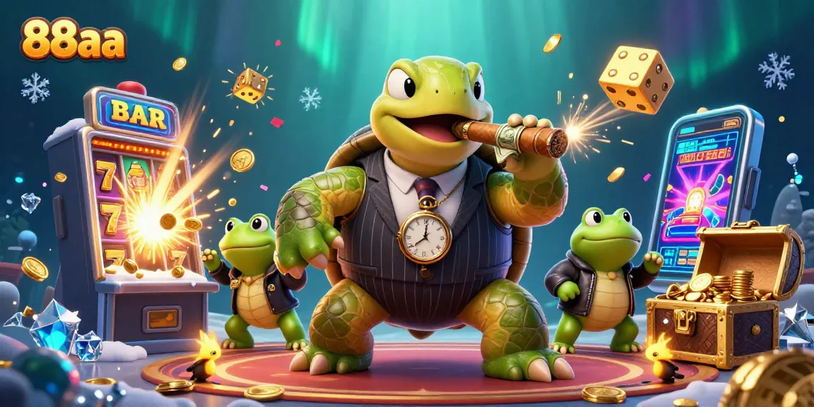 Experience thrilling jackpot excitement with 88aa Casino's vibrant 3D scene featuring colorful slot elements.