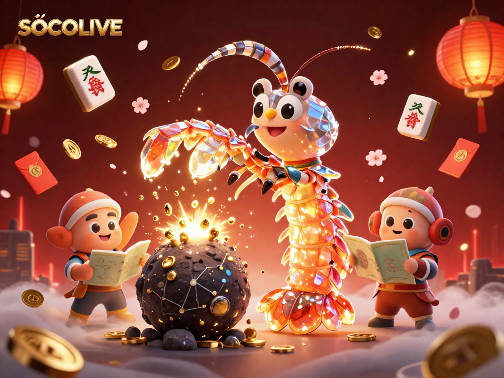 SOCOLIVE showcases a vibrant 3D scene with dynamic gambling elements and characters in action.