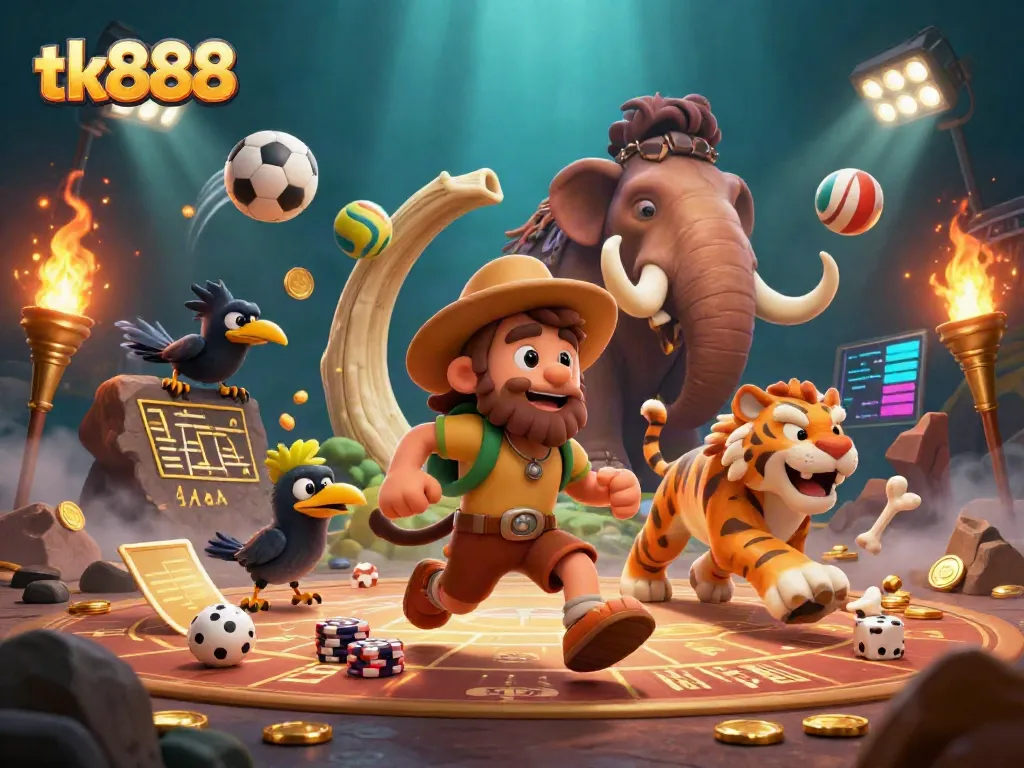 Engage in thrilling gameplay at tk888, where a caveman, tiger, and clever crow host a prehistoric casino adventure.