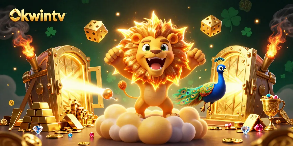 Engage with exciting slots at okwintv, featuring dynamic golden treasures and casino symbols.