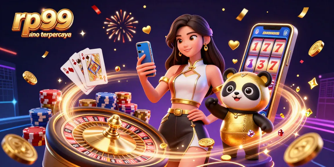 Experience the excitement of rp99 casino terpercaya with golden coins, live games, and vibrant characters!