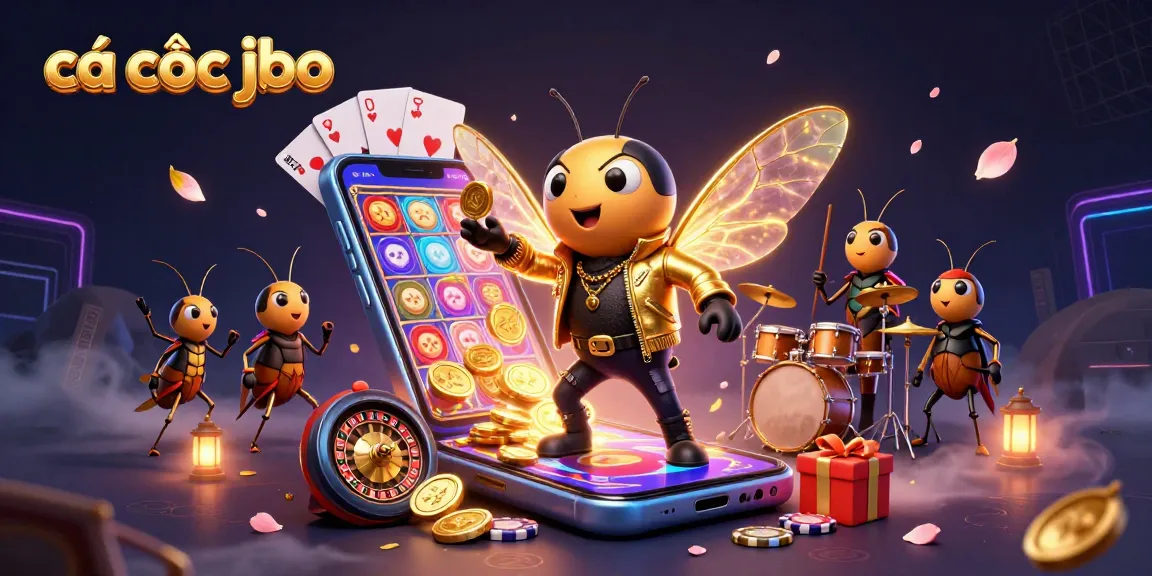 Experience cá cược jbo with dynamic casino-themed illustration showing vibrant characters and game elements.
