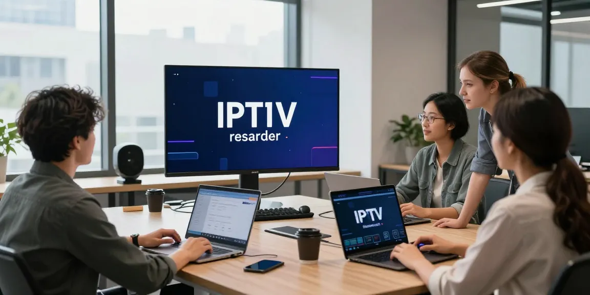 IPTV reseller helping local community with trusted services in a professional setting.