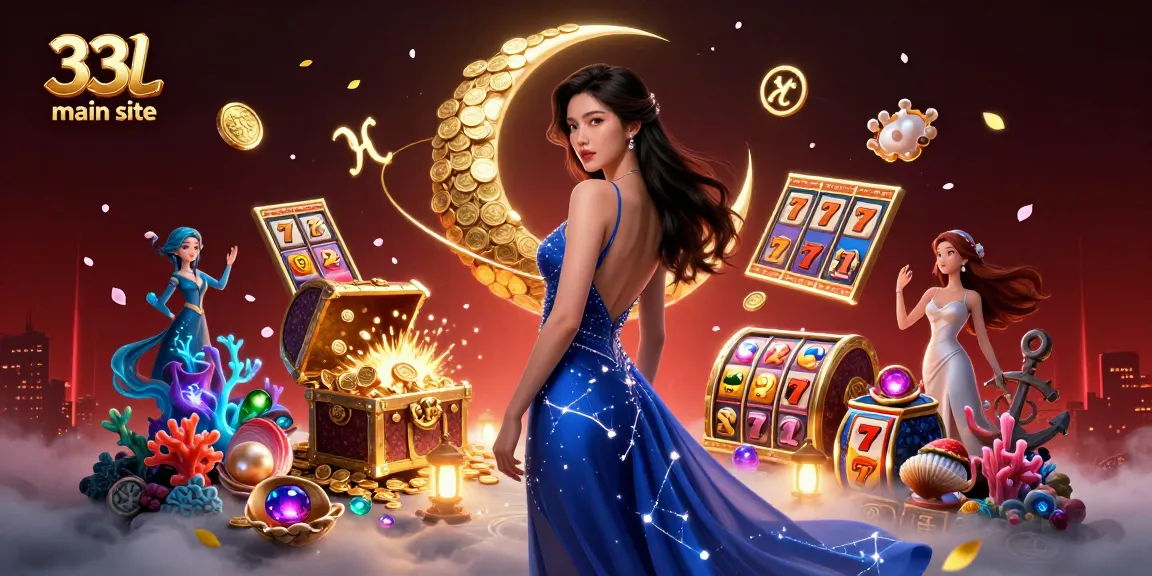 Engage with exciting slots at the 33l main site, illustrated by an elegant woman in a casino scene.