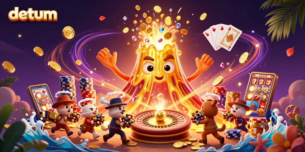 Experience the thrill of datum's online gaming with a vibrant treasure eruption from the golden volcano.