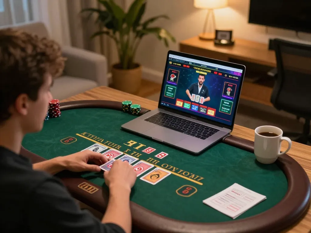 Player engaging in live dealer blackjack on bl555, showcasing a dynamic online gaming setup
