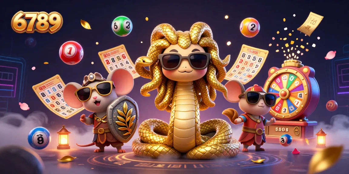 Engage with the colorful world of 6789 where Medusa and a warrior mouse celebrate dynamic casino elements.