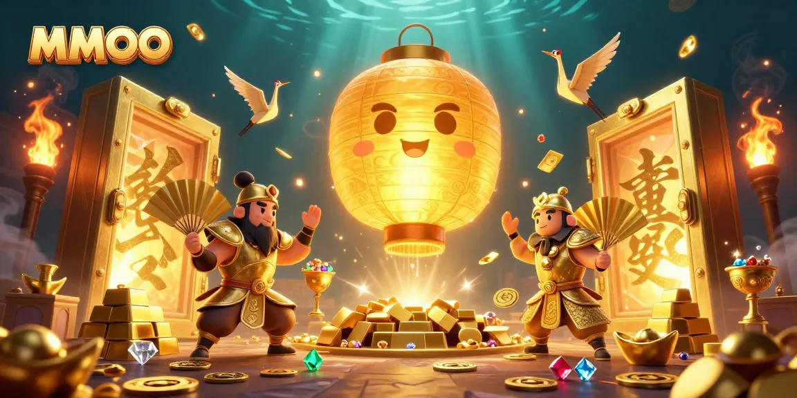 MMOO reveals a magical golden treasure at a lively casino night market.