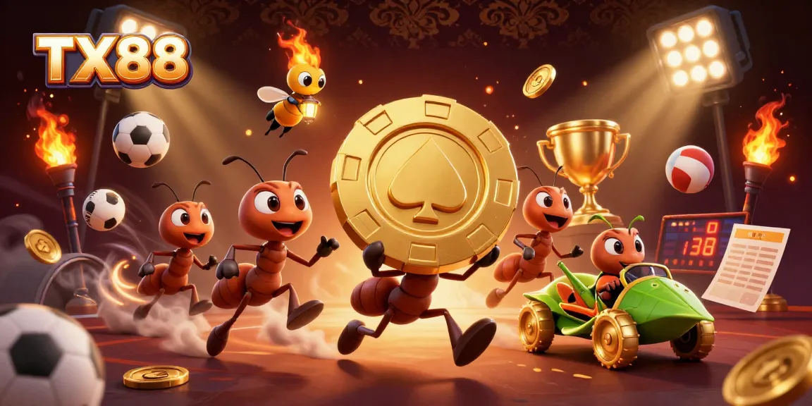 Experience the thrilling heist at TX88 with cartoon ants, sports elements, and dynamic gameplay!