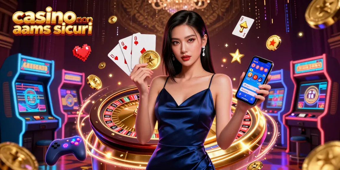 Scopri l'emozione del casino non AAMS sicuri con questa vibrante illustrazione di un'app mobile casino 3D.