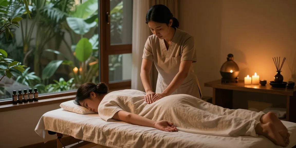 Massage therapy session showcasing a therapist performing a soothing Swedish 마사지 for relaxation.