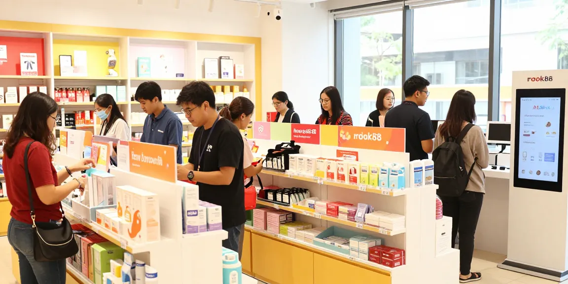 Explore the vibrant rokok88 retail scene filled with diverse products and happy shoppers.