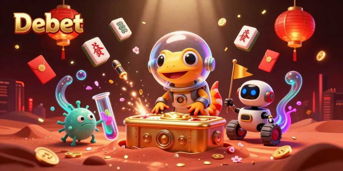 Experience excitement at Debet's Martian casino with vibrant visuals and gaming elements.