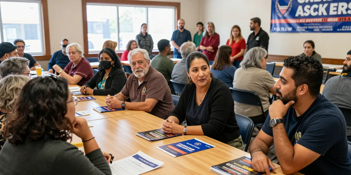 Voters interacting with Casey Askar at an engaging town hall meeting.
