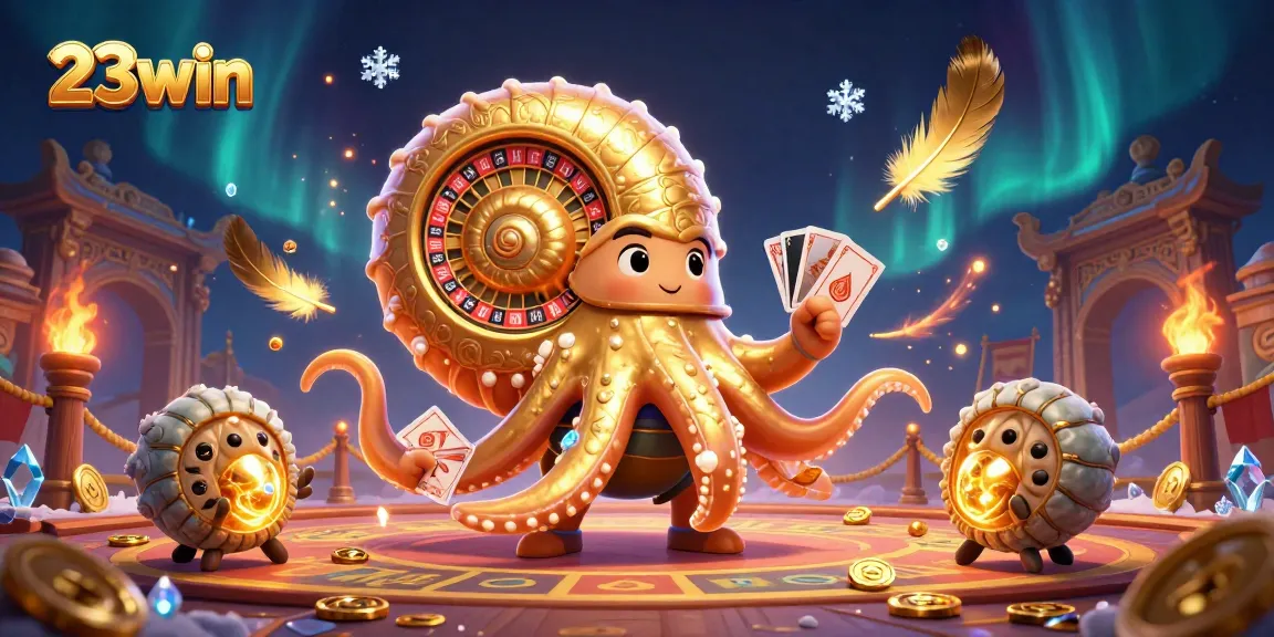 Engage with 23win's thrilling casino experience featuring a nautilus roulette wheel.