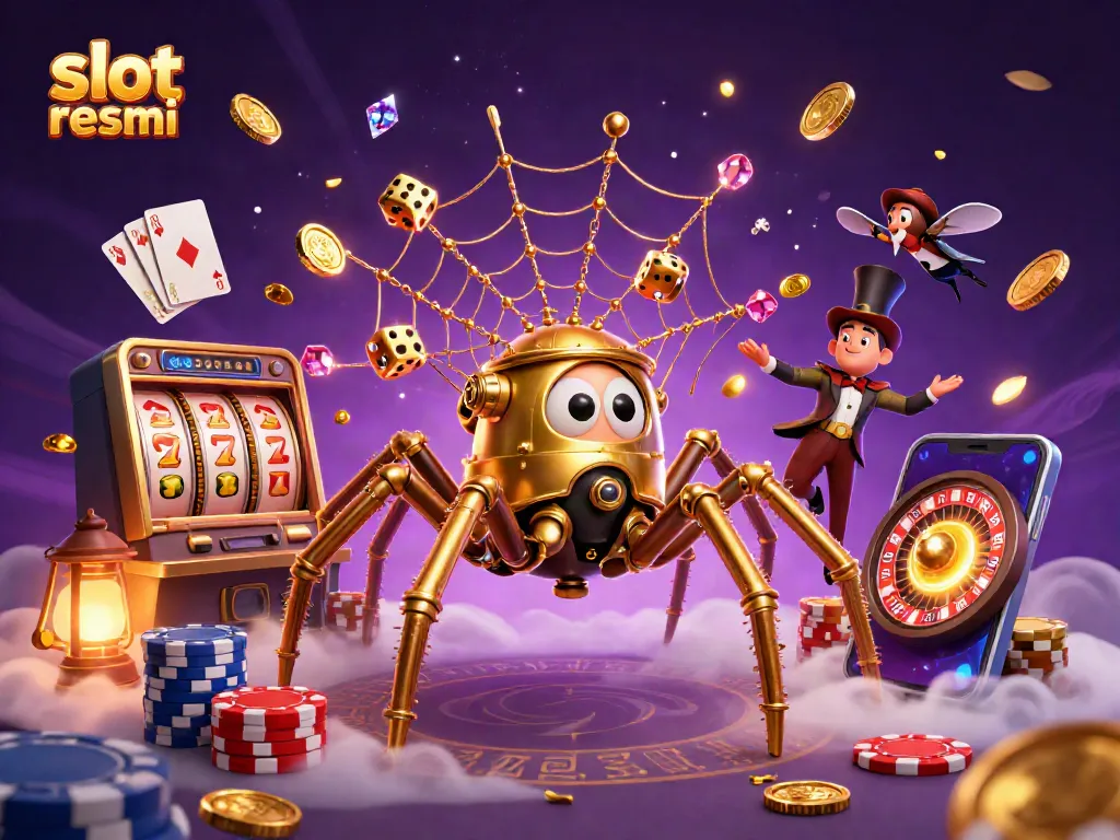 Experience the thrill of winning with slot resmi in this vibrant casino scene featuring steampunk elements.