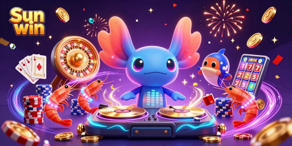 Experience the excitement of Sun win at a vibrant underwater casino with lively characters and action.