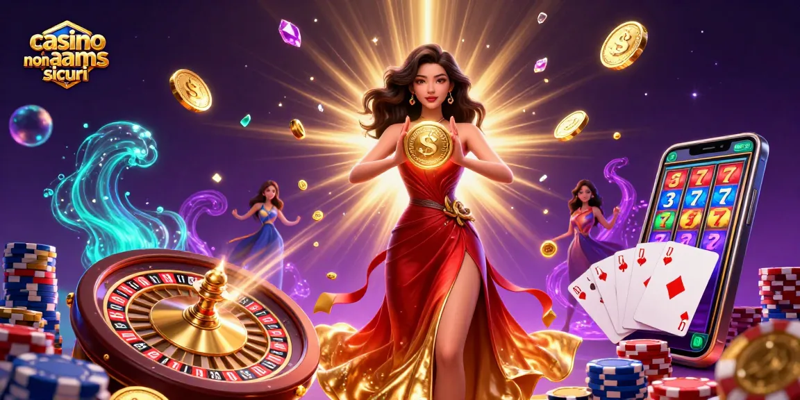 Interagisci con i casino non aams sicuri attraverso una scena vibrante piena di simboli vincenti ed eccitazione.