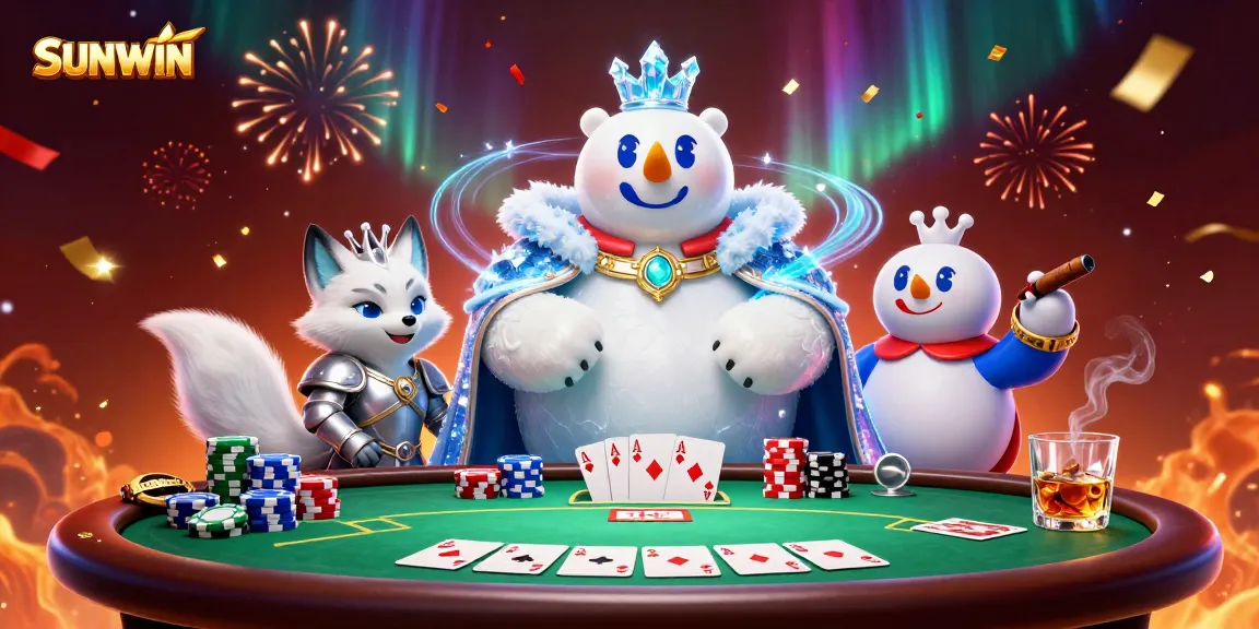 SUNWIN brings top-tier poker excitement with a majestic ice king and snow fox at the table.
