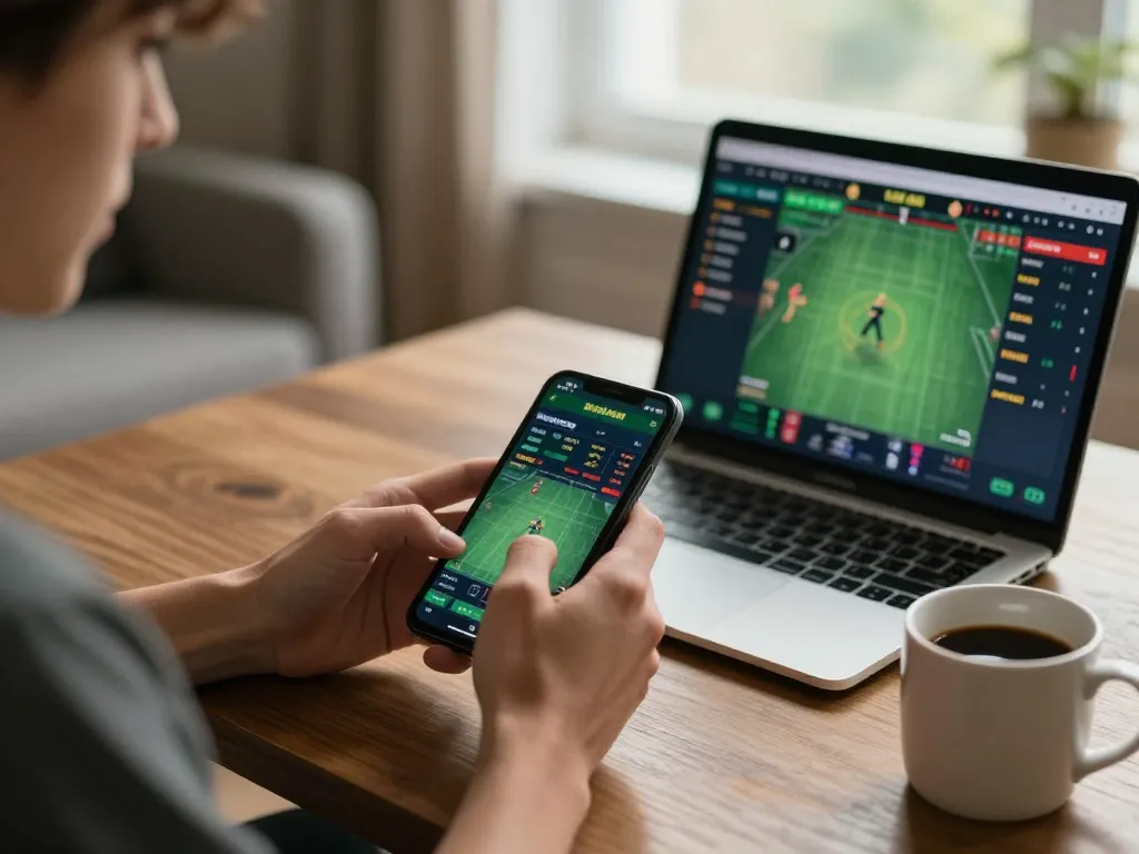 Mobile sports betting experience on Qh88 com with engaging user interface and cozy atmosphere.