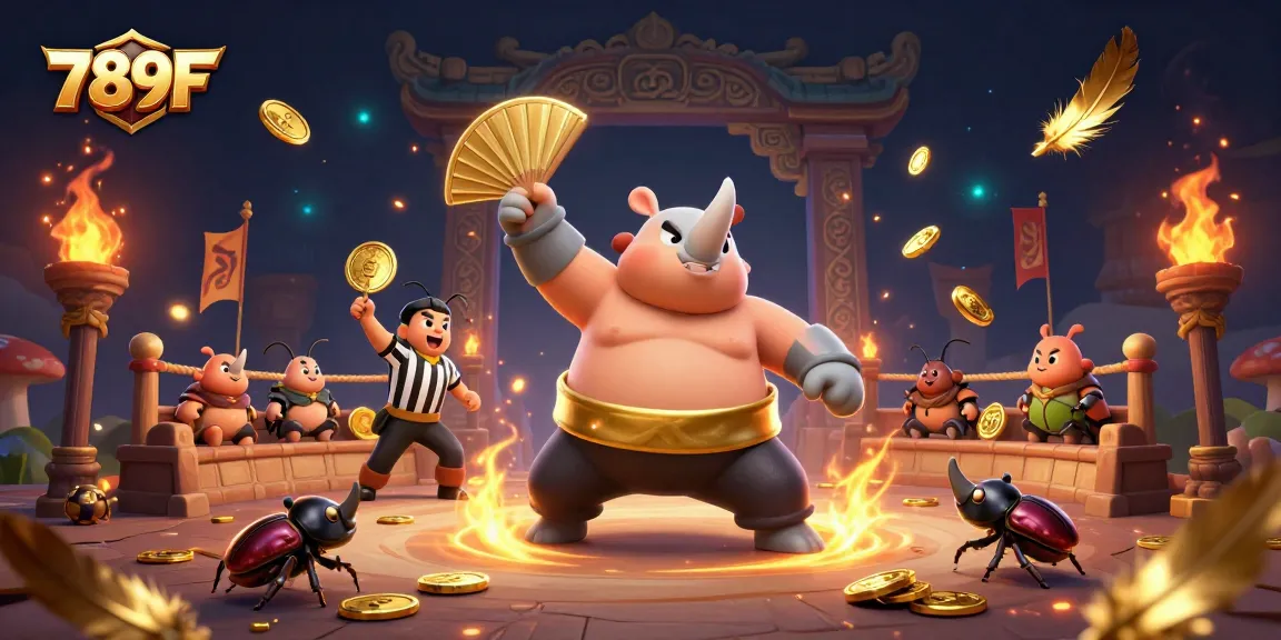 Experience thrilling gameplay at 789F with a dynamic 3D beetle tournament showcasing winning moments.
