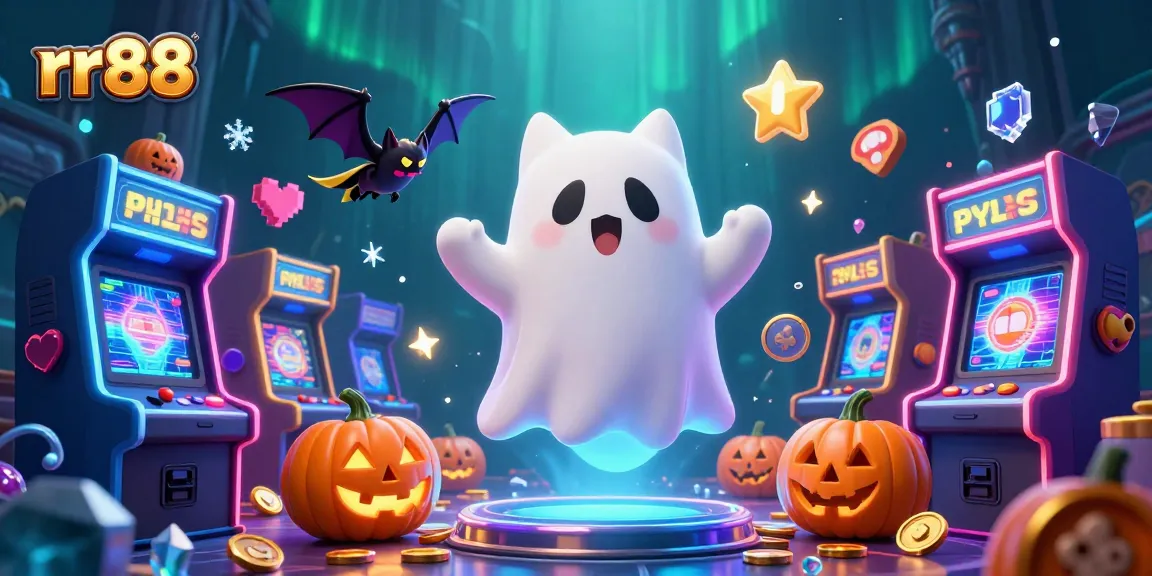 Experience the thrill of rr88 in a haunted casino with adventurous characters and vivid game elements.