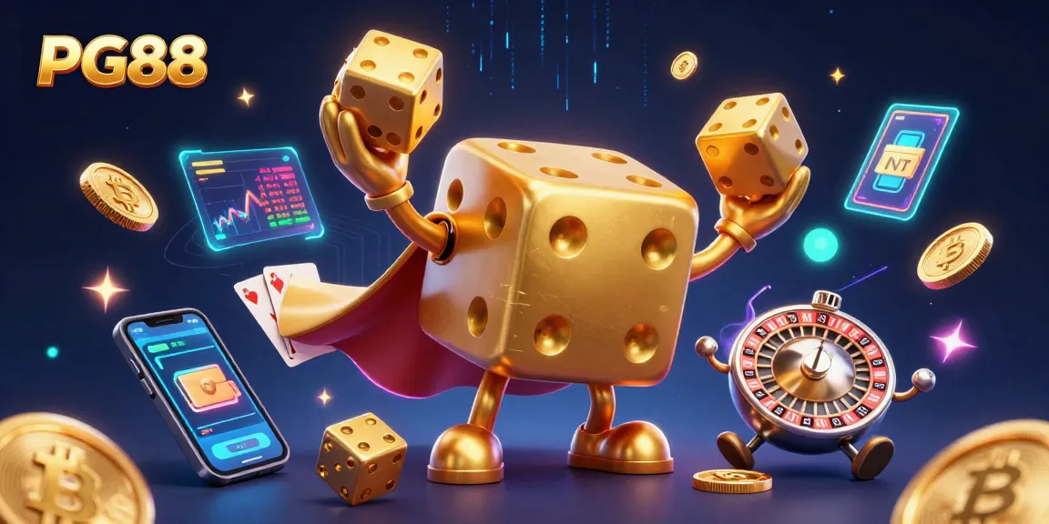 Experience winning with PG88's dynamic casino features showcased in vivid 3D illustration.