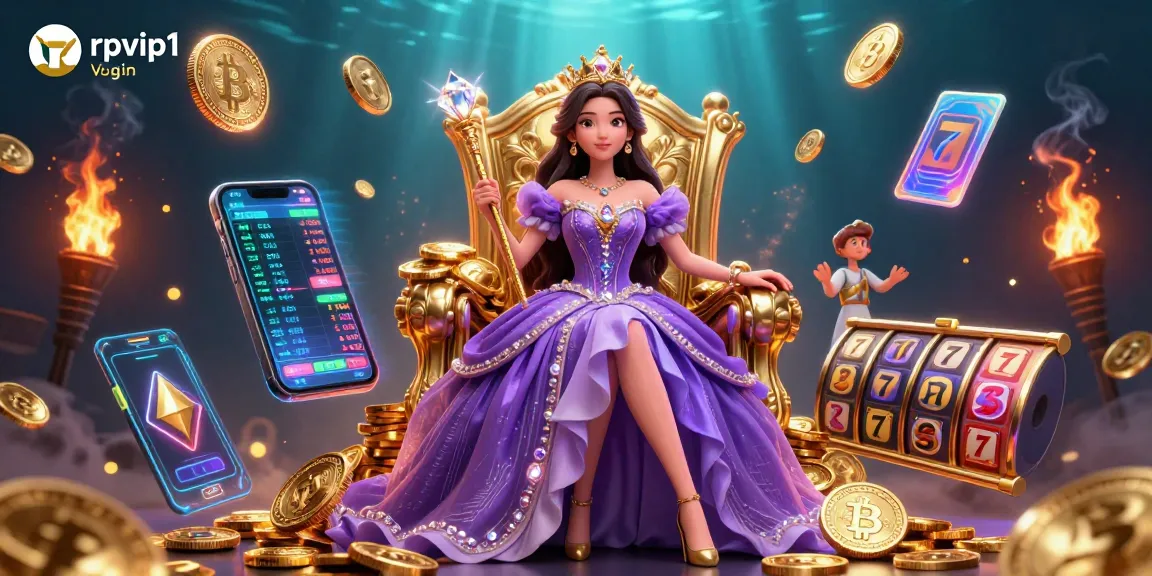 Experience the thrilling rpvip1 login with a stunning casino-themed digital illustration.
