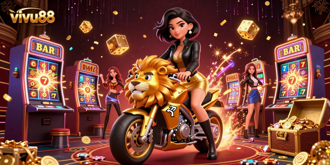 Engage with vivu88's thrilling casino journey featuring a glamorous character and dynamic game elements.