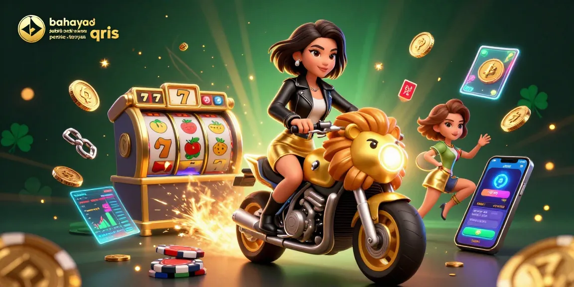 Engage in the excitement of bahaya judi online dengan pembayaran qris with illustrated slots and crypto elements.
