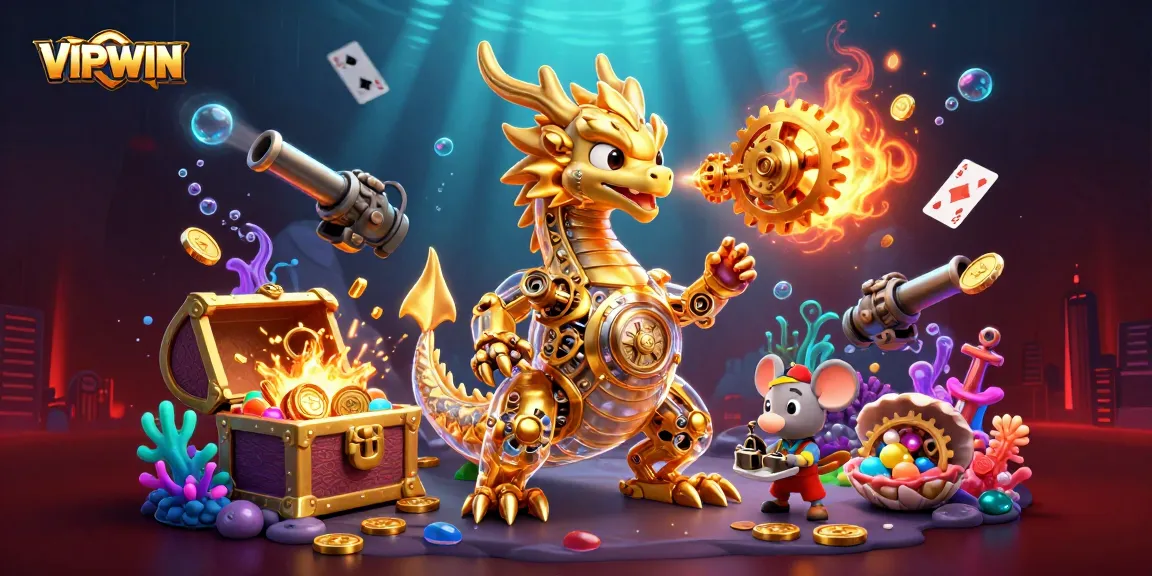 Experience thrilling gameplay at VIPWIN with a golden dragon and underwater treasure.