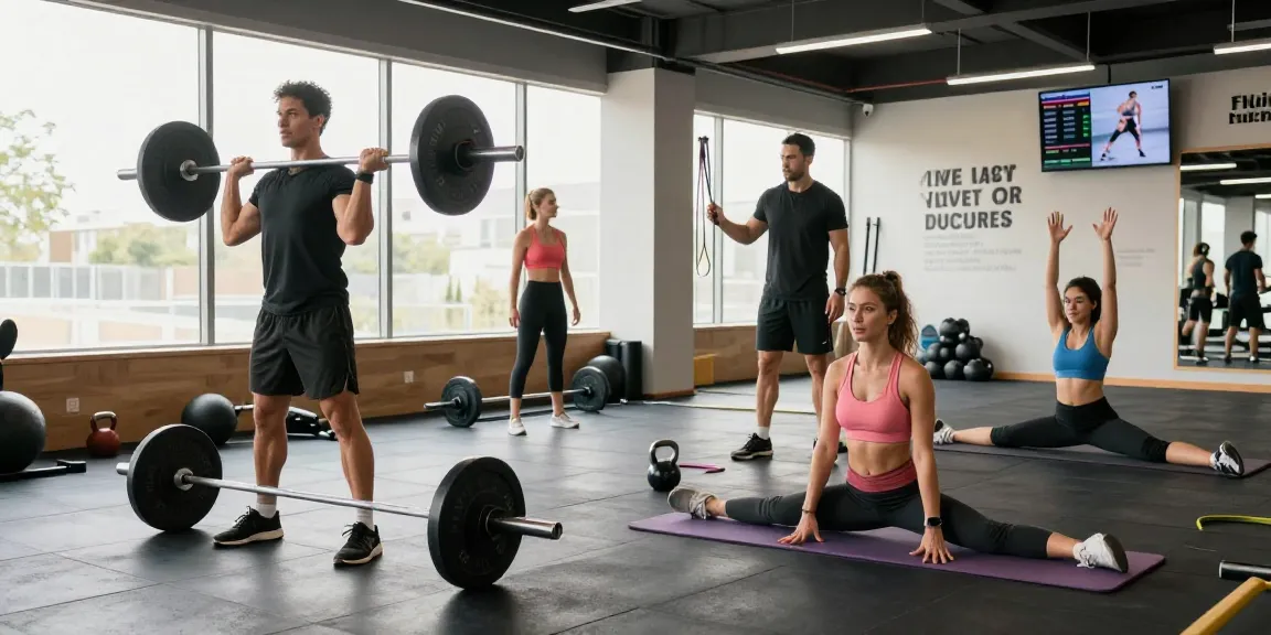 Engaged athletes working out at Driada Medical Shop gym, showcasing diverse fitness routines.