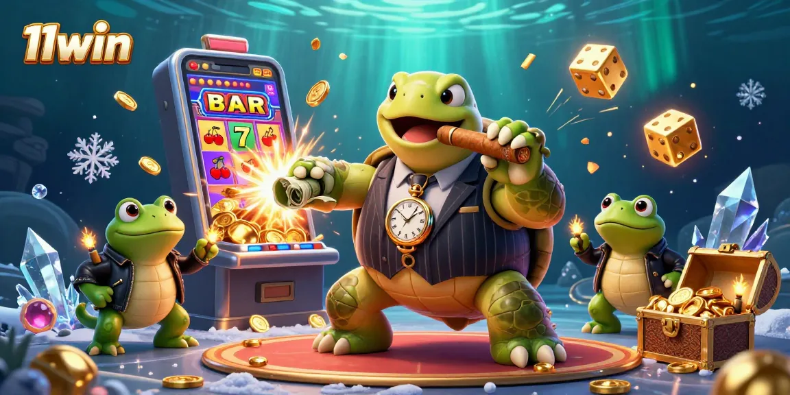 Experience the excitement of 11win with an ultra-detailed 3D gaming illustration featuring dynamic casino elements.