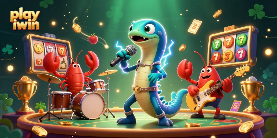 Play iwin in this vibrant casino scene with a DJ eel and lively underwater band.