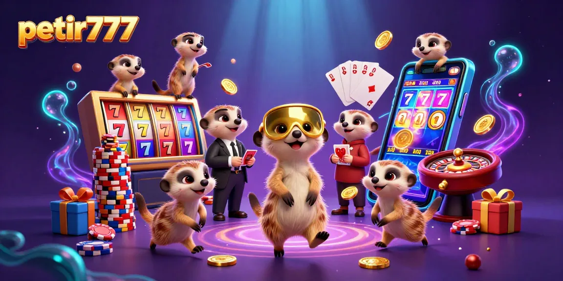 Engage with petir777 at an elaborate casino run by 3D meerkats enjoying exciting slot games and a vibrant atmosphere.