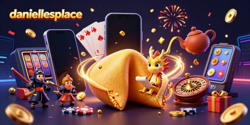 Daniellesplace invites players with a vibrant 3D casino scene full of excitement and riches