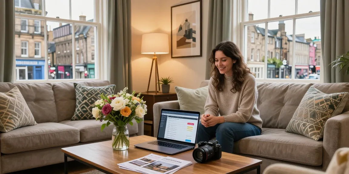 Airbnb management company Edinburgh showcasing a welcoming rental space in Old Town with stylish decor and an inviting atmosphere.
