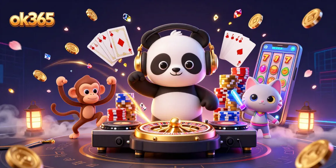 Experience exciting gameplay at ok365 with colorful slot reels and a vibrant 3D casino atmosphere