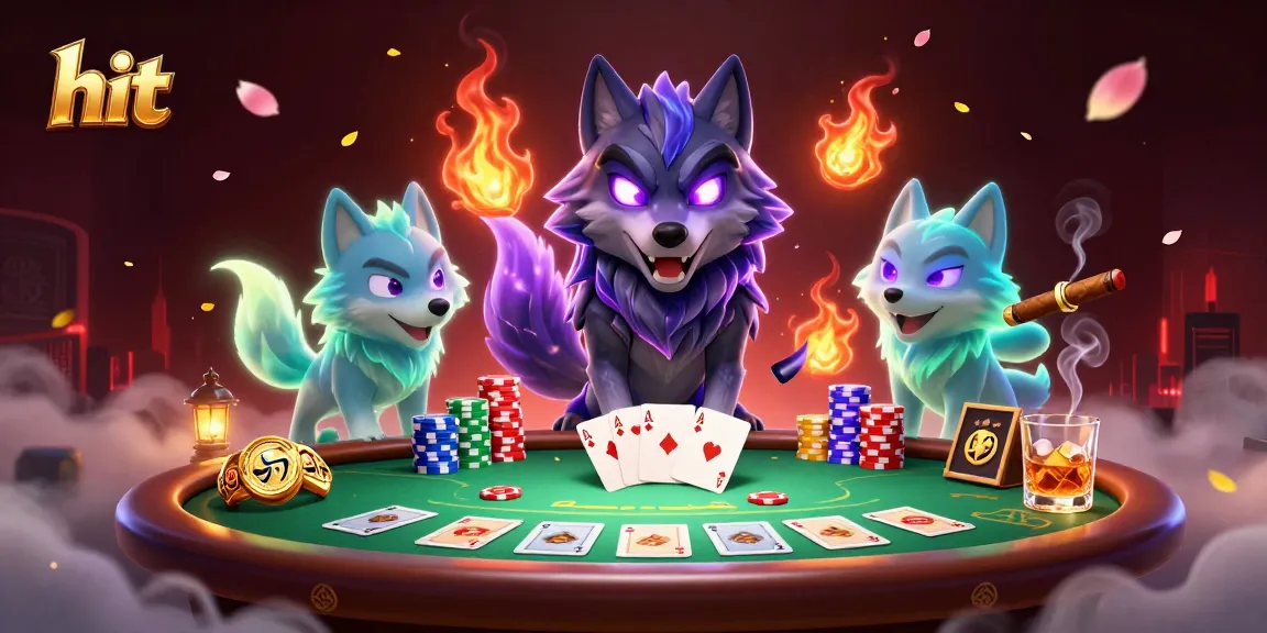 Hit the jackpot with the powerful mythical wolf pack leading a poker game.