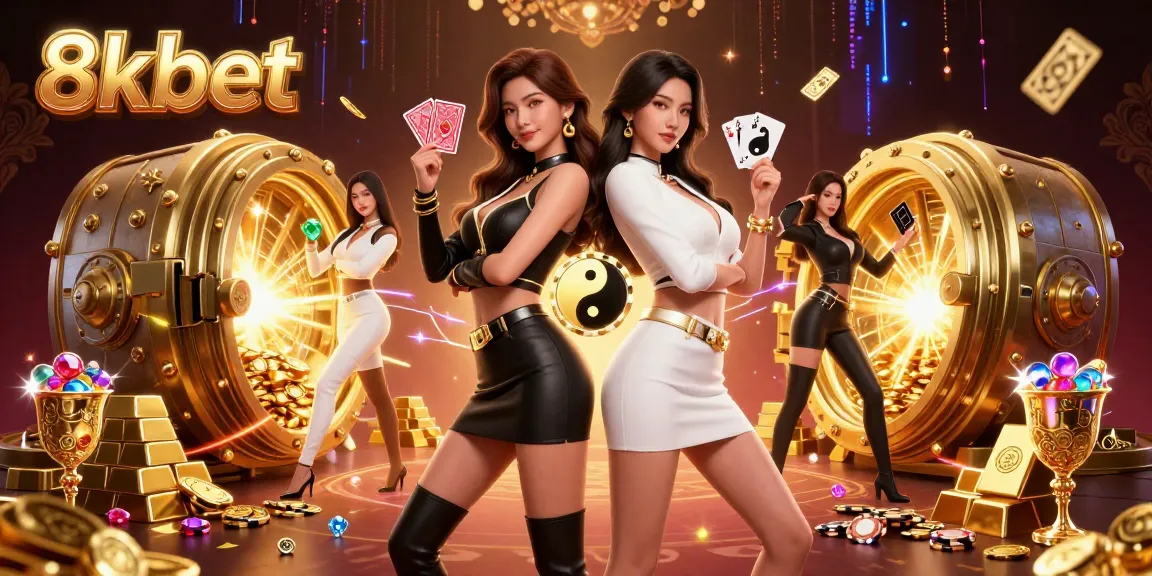 8xbet showcases a vibrant twin Asian women duo in striking casino scene with dynamic energy.