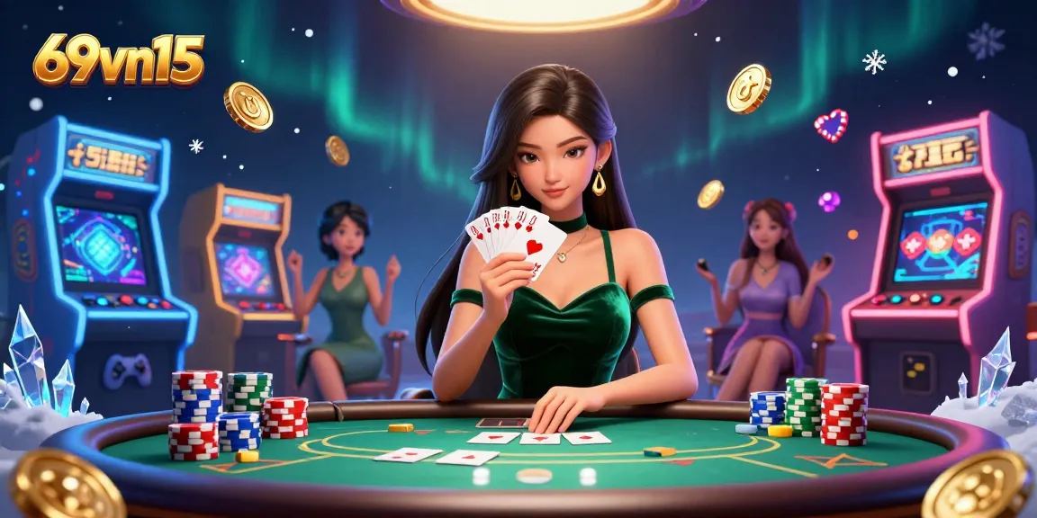 Experience the thrilling world of 69vn15 poker with a strategic gameplay scene showcasing a focused player.
