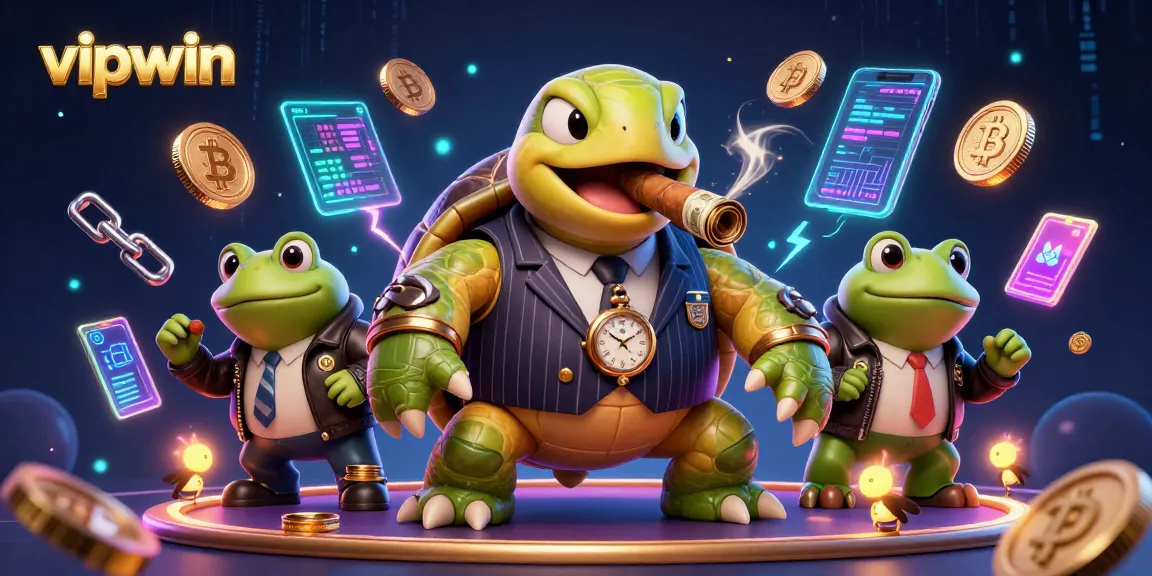 Engage with vipwin promoting fun strategies through quirky 3D characters and vibrant casino elements.