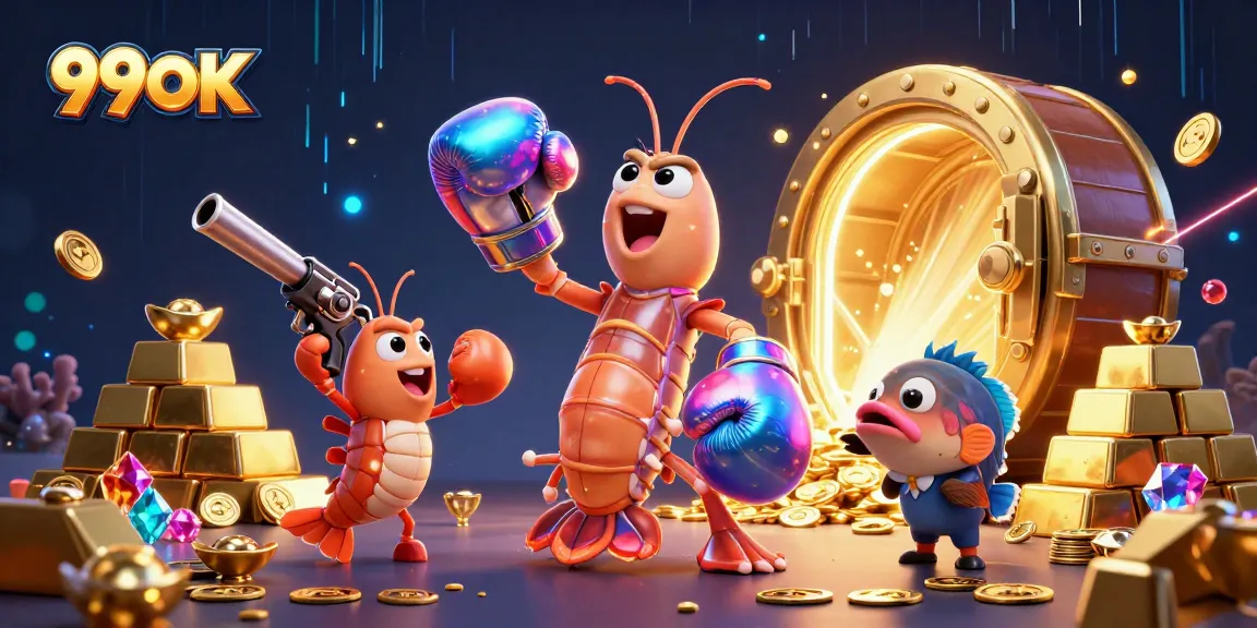 Join the excitement at 99OK as you explore a vibrant, treasure-filled casino scene bursting with action.