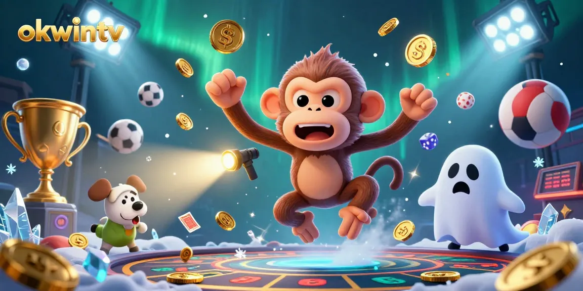 Experience thrilling wins at okwintv, where a playful poltergeist monkey juggles golden gaming treasures