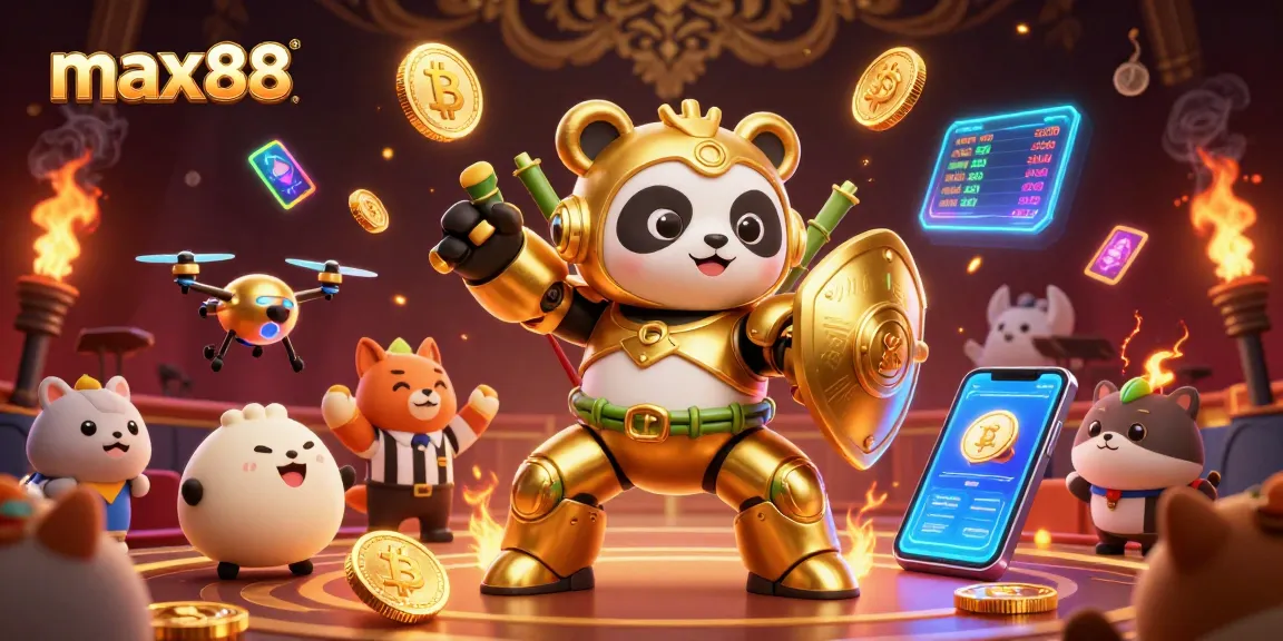 Experience thrilling gameplay with max88 at a vibrant 3D casino featuring animated characters and dynamic game elements.
