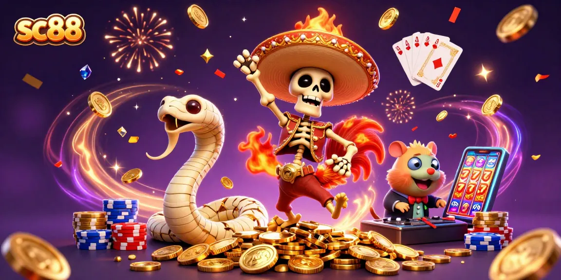Engage with sc88 winning strategies in a vibrant 3D casino scene featuring jubilant characters and dynamic game elements.