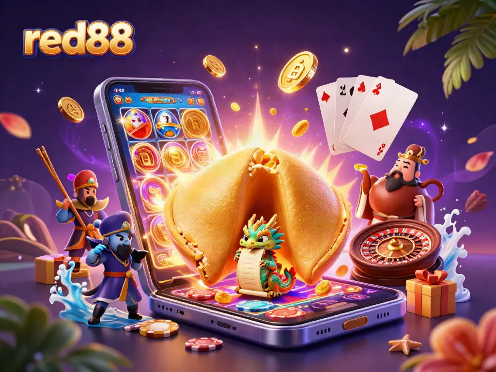 Engage in thrilling slot games at red88 with a magical fortune and playful dragon.