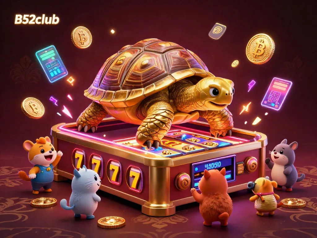 Engage in the vibrant B52club gambling world with a lively pinball-themed illustration.